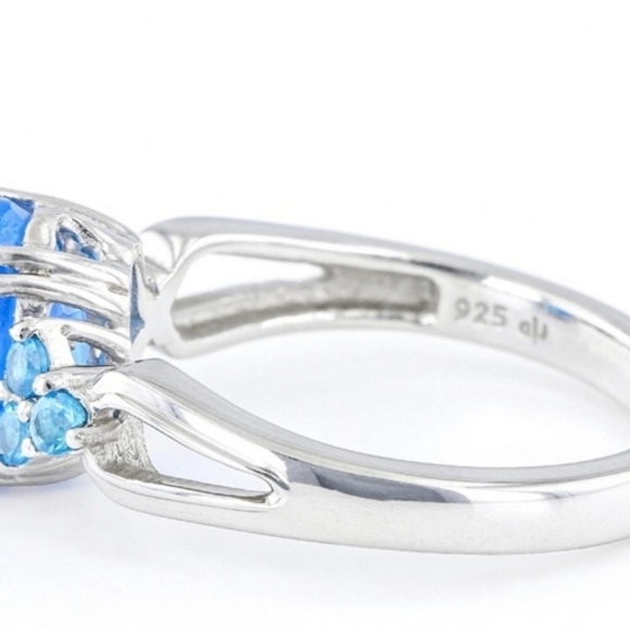 Genuine Paraiba Blue Color Opal Ring in Sterling Silver Size 8! 💙 - Picture 6 of 9